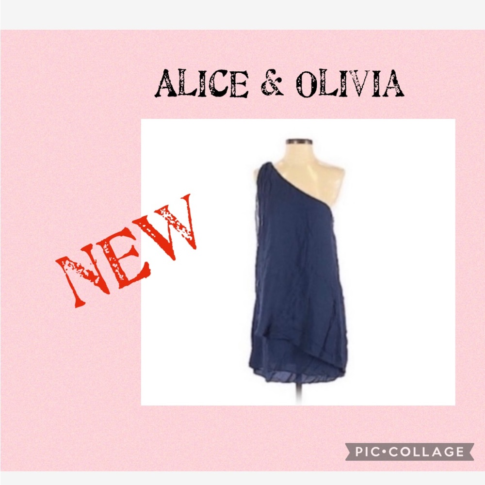 NEW Alice & Olivia Navy One Shelves  Dress Size M